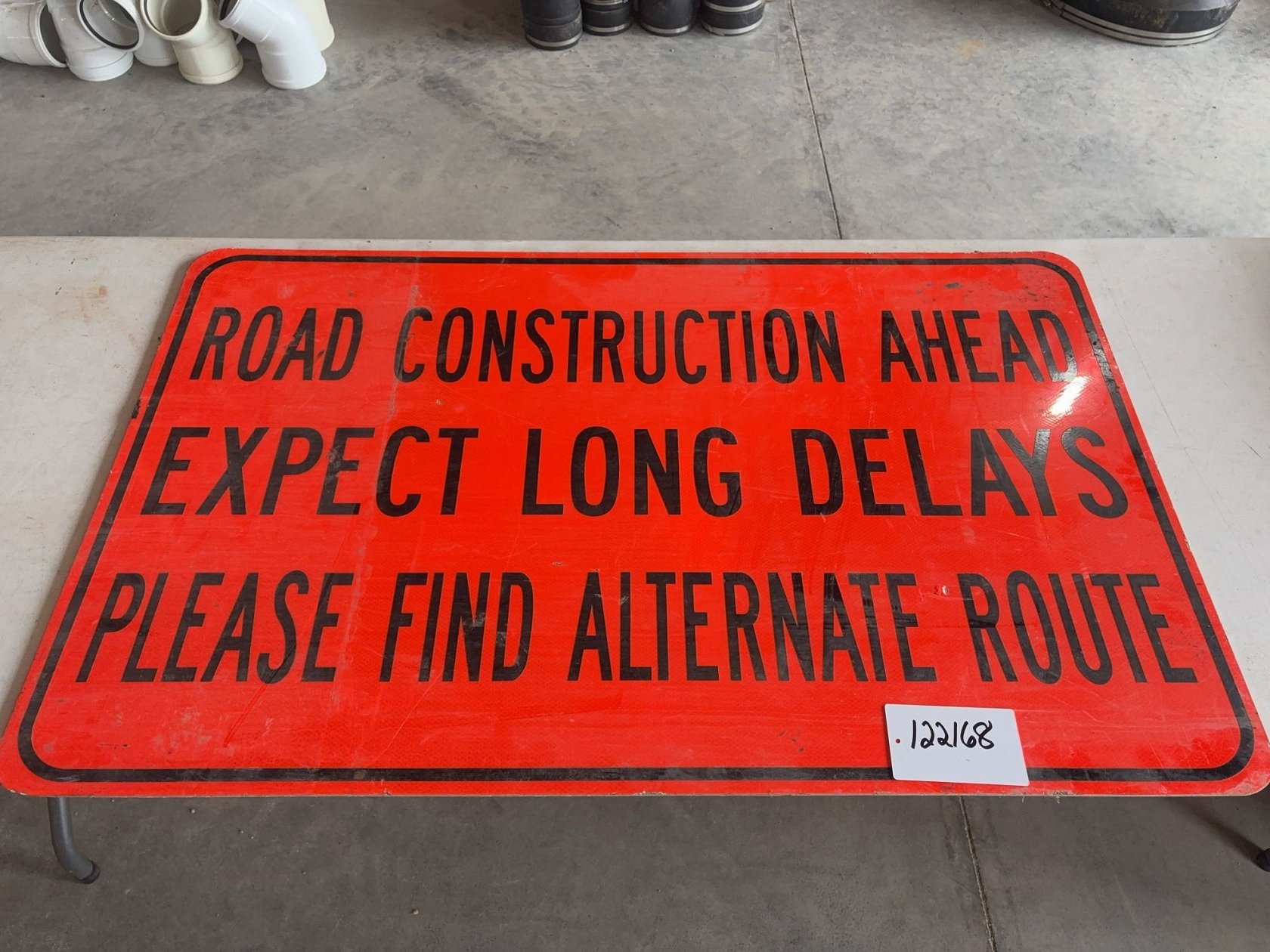 (2) Road Construction Ahead Expect Long Delays Signs